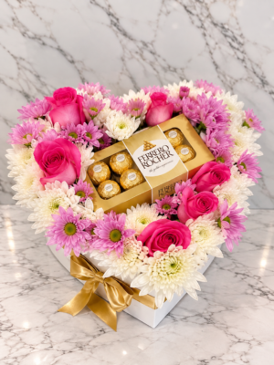 caja corazon con Ferrero Rocher en cartagena